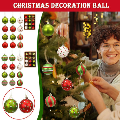 Christmas Ornaments 12Pcs Red Green Christmas Decoration Christmas Balls Xmas Tree Decor Festive Ornaments Holiday Decor