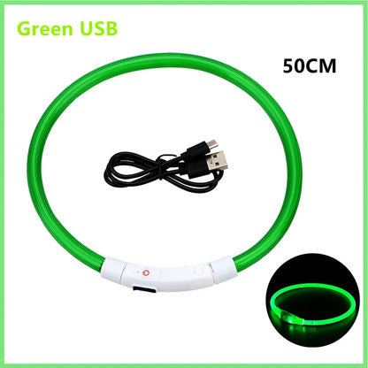 Led Light Dog Collar Detachable Glowing Usb Charging Luminous Leash For Pet Dogs Products Usb Charge Luminous Pet Accessories