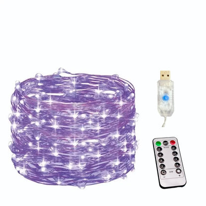 Usb led string luz 5m/10m/20m/30m 8 modo luzes de controle remoto guirlandas de fadas casamento natal decoração do feriado lâmpadas ano novo