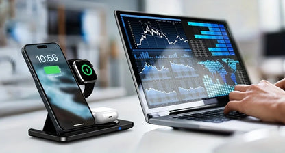 Estação de carregamento sem fio dobrável 3 em 1 30W para iPhone 16 15 14 13 12 Pro Max iWatch Ultra Airpods Pro Carregador rápido Dock