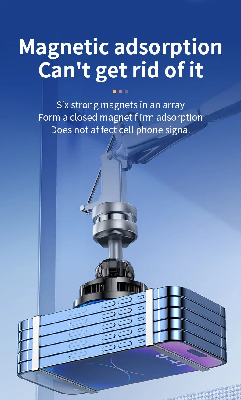 30w resfriamento de gelo magnético sem fio carregador de carro estação carregamento rápido para iphone15 14 13 12 pro max macsafe suporte do telefone do carro