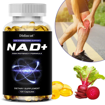 NAD+Supplements - with Resveratrol - Natural Energy Supplement, Support Cell Health, Anti-aging, Enhance Immunity - 120 Capsules