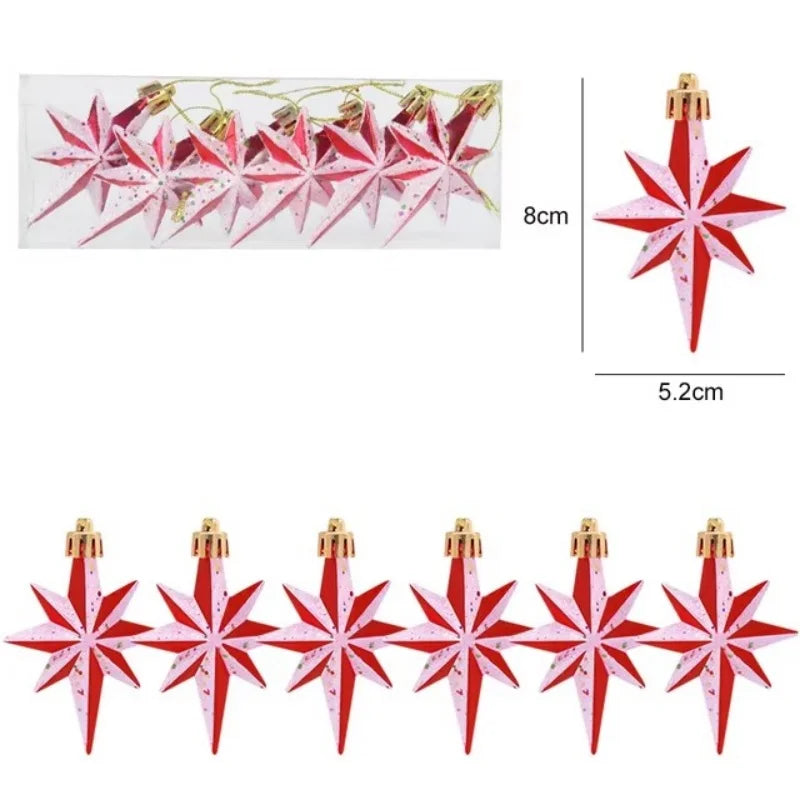 Christmas Balls Ornaments Xmas Tree Hanging Pendant Heart Candy Star ShapedHome Decoration 2024 Navidad New Year Gifts 2025