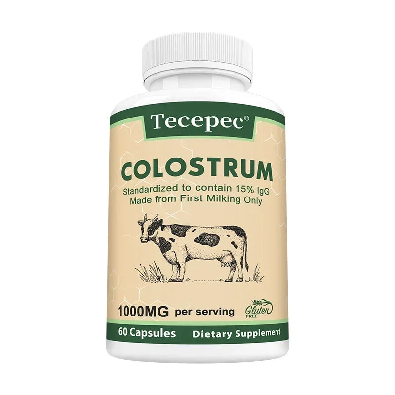 Colostrum Supplement-contains 15% IgG Immunoglobulin,promotes Digestive System,promotes Hair,and Maintains Skin and Nail Health