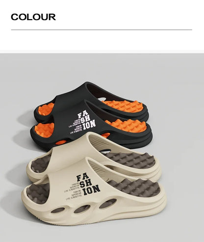 Men Fashion Massage Slippers Indoor/Outdoor Sandals Beach Flip Flop Thick Sole Male Slides Summer  Slippers