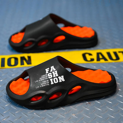 Men Fashion Massage Slippers Indoor/Outdoor Sandals Beach Flip Flop Thick Sole Male Slides Summer  Slippers