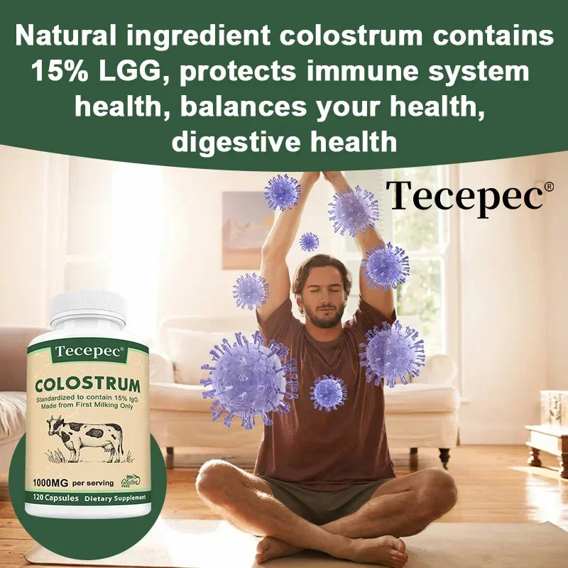 Colostrum Supplement-contains 15% IgG Immunoglobulin,promotes Digestive System,promotes Hair,and Maintains Skin and Nail Health