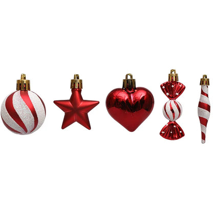 Christmas Balls Ornaments Xmas Tree Hanging Pendant Heart Candy Star ShapedHome Decoration 2024 Navidad New Year Gifts 2025