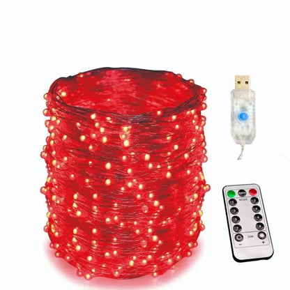 Usb led string luz 5m/10m/20m/30m 8 modo luzes de controle remoto guirlandas de fadas casamento natal decoração do feriado lâmpadas ano novo