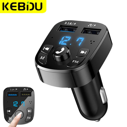 Bluetooth 5.0 transmissor fm kit carro handfree duplo usb carregador de carro 3.1a suporte tf cartão u disco aux mp3 modulador leitor música