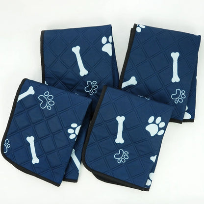 2pcs/4pcs Blue Print Washable Dog Urine Pad, Absorbent And Leakproof Puppy Urine Pad, Reusable Pet Training Pad, Waterproof
