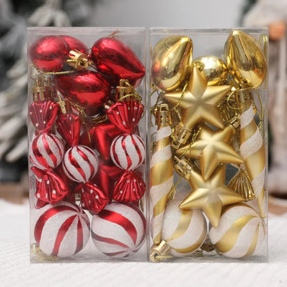 Christmas Balls Ornaments Xmas Tree Hanging Pendant Heart Candy Star ShapedHome Decoration 2024 Navidad New Year Gifts 2025