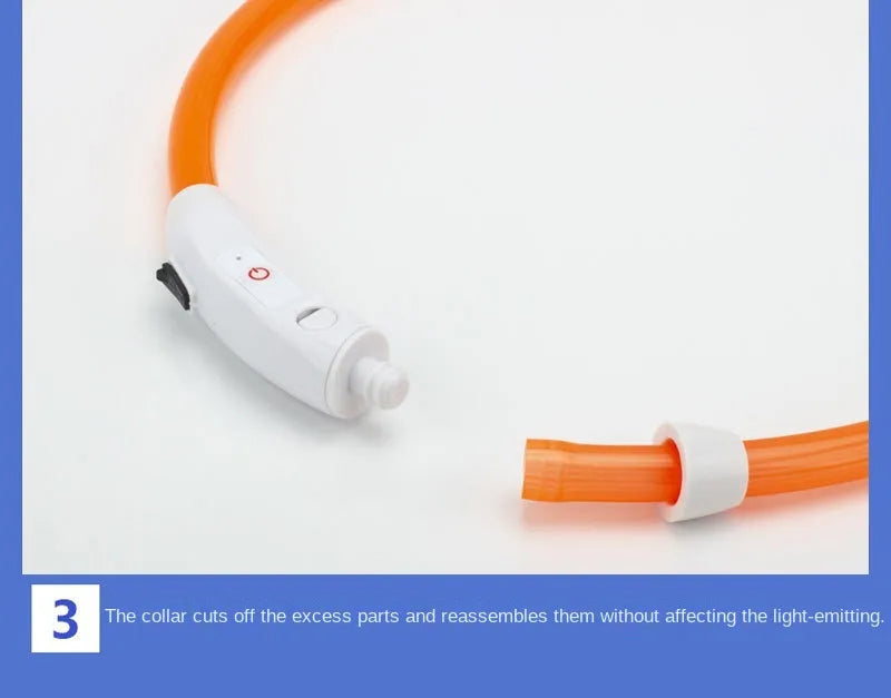 Led Light Dog Collar Detachable Glowing Usb Charging Luminous Leash For Pet Dogs Products Usb Charge Luminous Pet Accessories