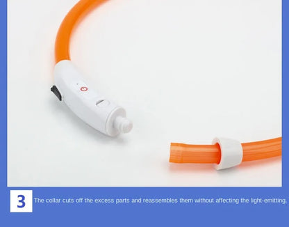 Led Light Dog Collar Detachable Glowing Usb Charging Luminous Leash For Pet Dogs Products Usb Charge Luminous Pet Accessories
