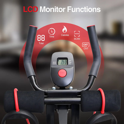 GIKPAL Dobrável Ab Máquina Equipamento de Treino Ab para Ginástica em Casa, Núcleo e Treinador Abdominal Equipamento de Fitness Max 440lbs Display LCD