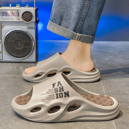 Men Fashion Massage Slippers Indoor/Outdoor Sandals Beach Flip Flop Thick Sole Male Slides Summer  Slippers