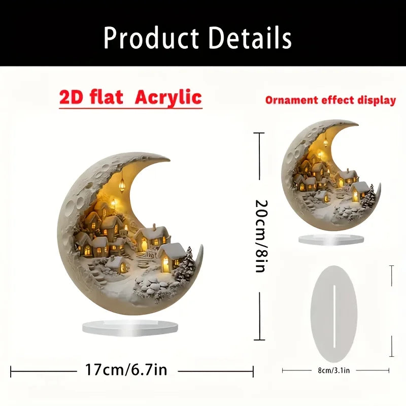 Natal árvore de natal ornamento de mesa moonhouse diy decoração 2d acrílico feliz natal sinais placa 2026 presentes de festa de ano novo