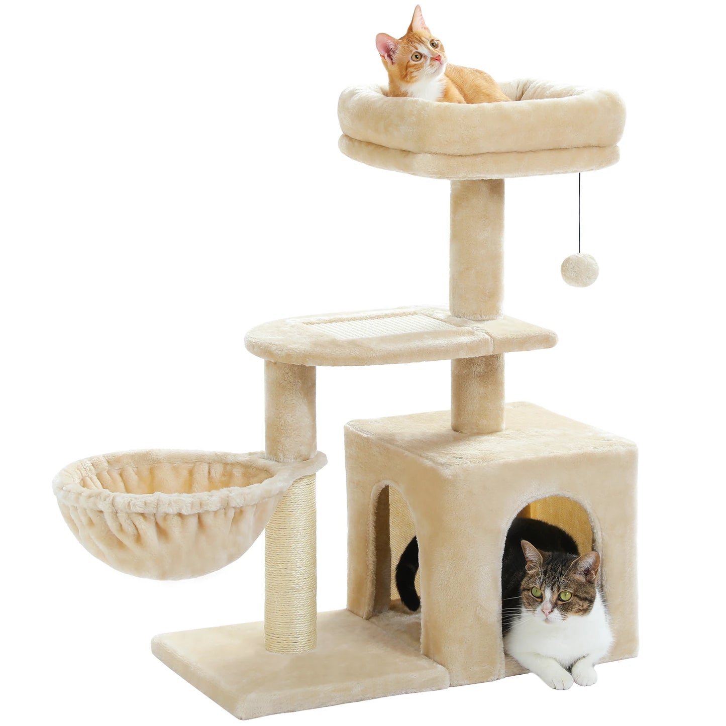 Árvore para gatos torre para gatos internos 2 estilos árvore de atividades para gatos com postes para arranhar gatos rede grande e poleiro superior removível cinza