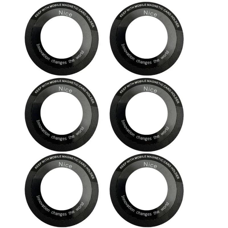 1/2/6 pçs para magsafe anel de metal magnético para telefone universal adesivo de metal suporte placa carregador sem fio folha ímã suporte do carro