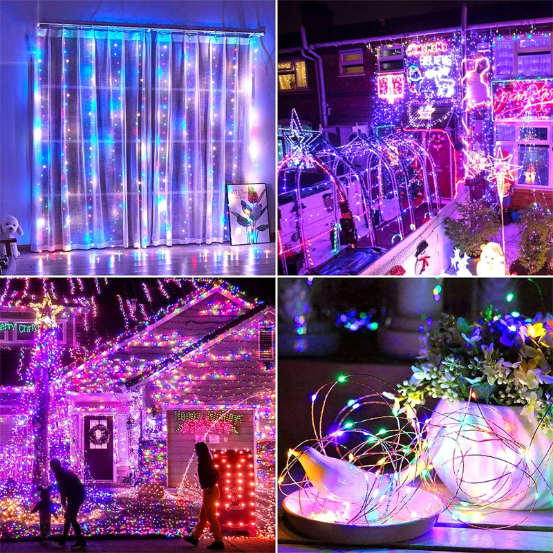 7m/12m/22/32m solar led luz de fadas ao ar livre festão led à prova dwaterproof água guirlanda luzes da corda festa natal jardim lâmpada solar decoração