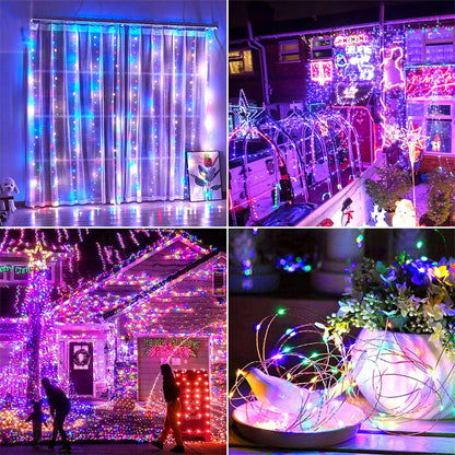 7m/12m/22/32m solar led luz de fadas ao ar livre festão led à prova dwaterproof água guirlanda luzes da corda festa natal jardim lâmpada solar decoração