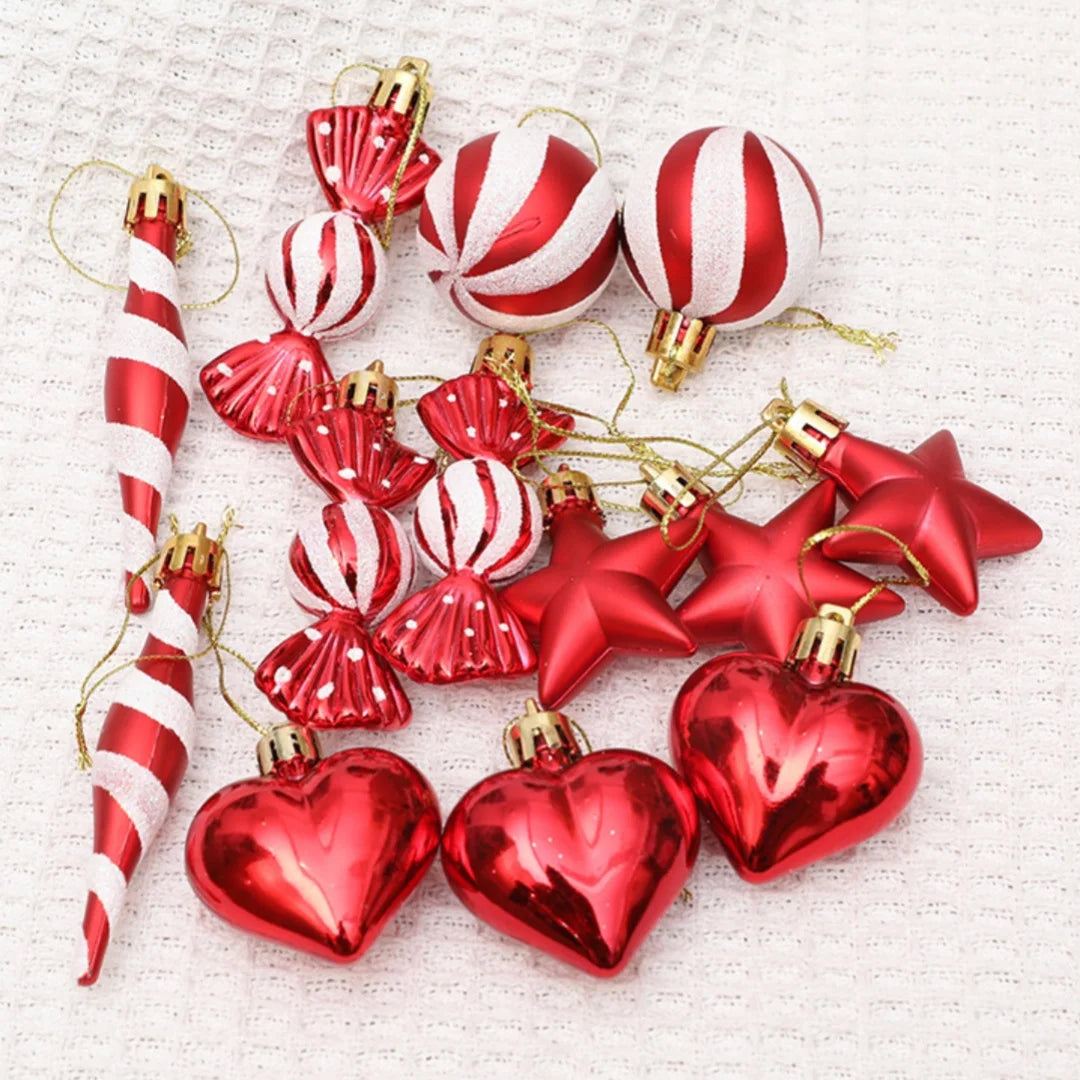 Christmas Balls Ornaments Xmas Tree Hanging Pendant Heart Candy Star ShapedHome Decoration 2024 Navidad New Year Gifts 2025