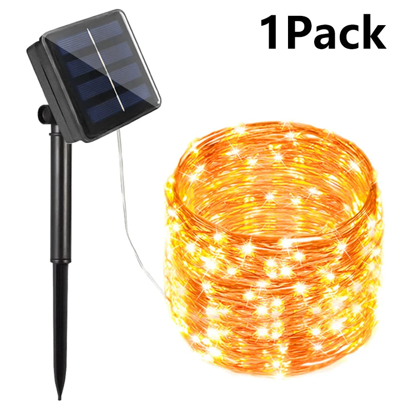7m/12m/22/32m solar led luz de fadas ao ar livre festão led à prova dwaterproof água guirlanda luzes da corda festa natal jardim lâmpada solar decoração