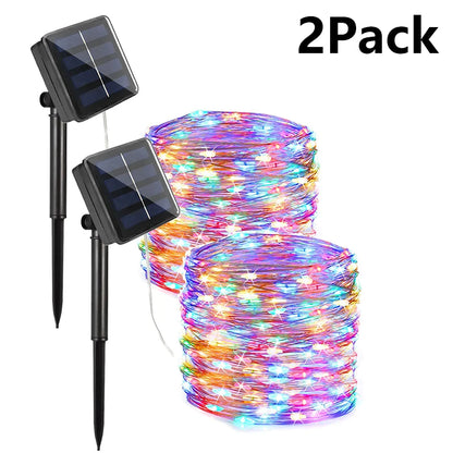 7m/12m/22/32m solar led luz de fadas ao ar livre festão led à prova dwaterproof água guirlanda luzes da corda festa natal jardim lâmpada solar decoração