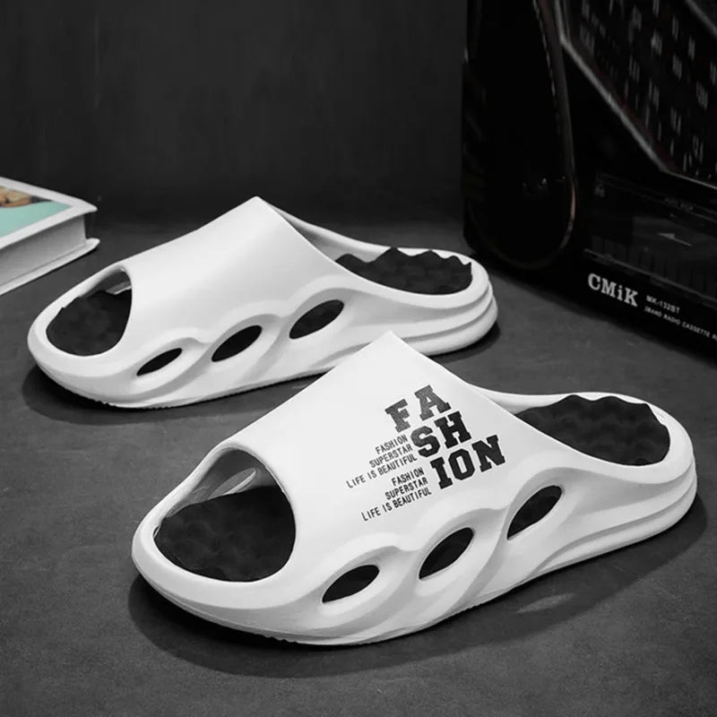 Men Fashion Massage Slippers Indoor/Outdoor Sandals Beach Flip Flop Thick Sole Male Slides Summer  Slippers