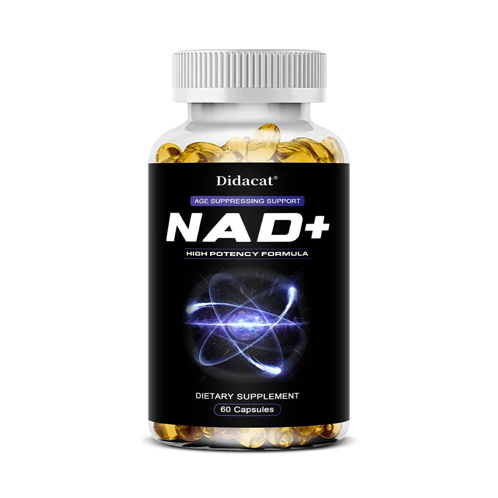 NAD+Supplements - with Resveratrol - Natural Energy Supplement, Support Cell Health, Anti-aging, Enhance Immunity - 120 Capsules