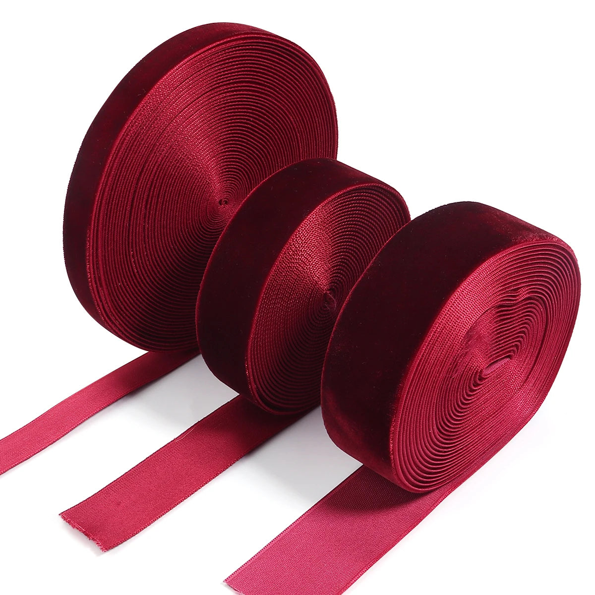 5-10 jardas/rolo fitas de veludo preto vinho cor vermelha única face reunindo webbing para diy artesanato de natal embrulho decoração