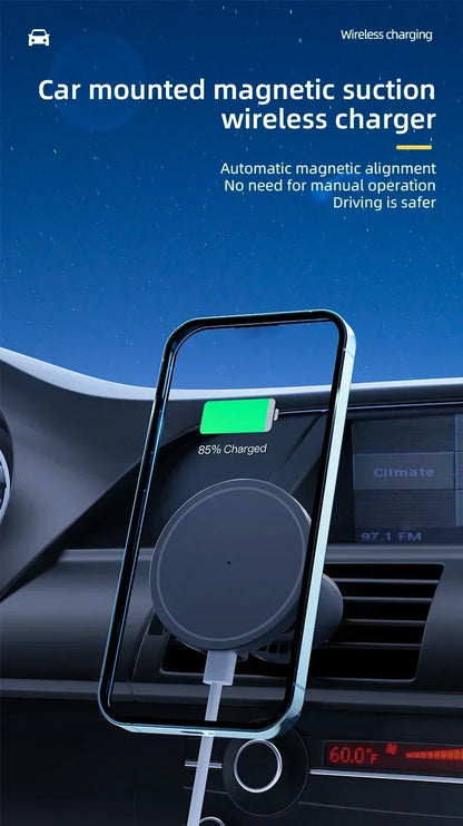 Vikefon 30w carregador magnético sem fio do carro para iphone 12 13 14 15 pro max ventilação de ar suporte do telefone do carro carregamento rápido do carro