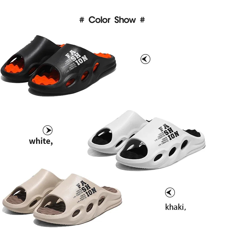 Men Fashion Massage Slippers Indoor/Outdoor Sandals Beach Flip Flop Thick Sole Male Slides Summer  Slippers