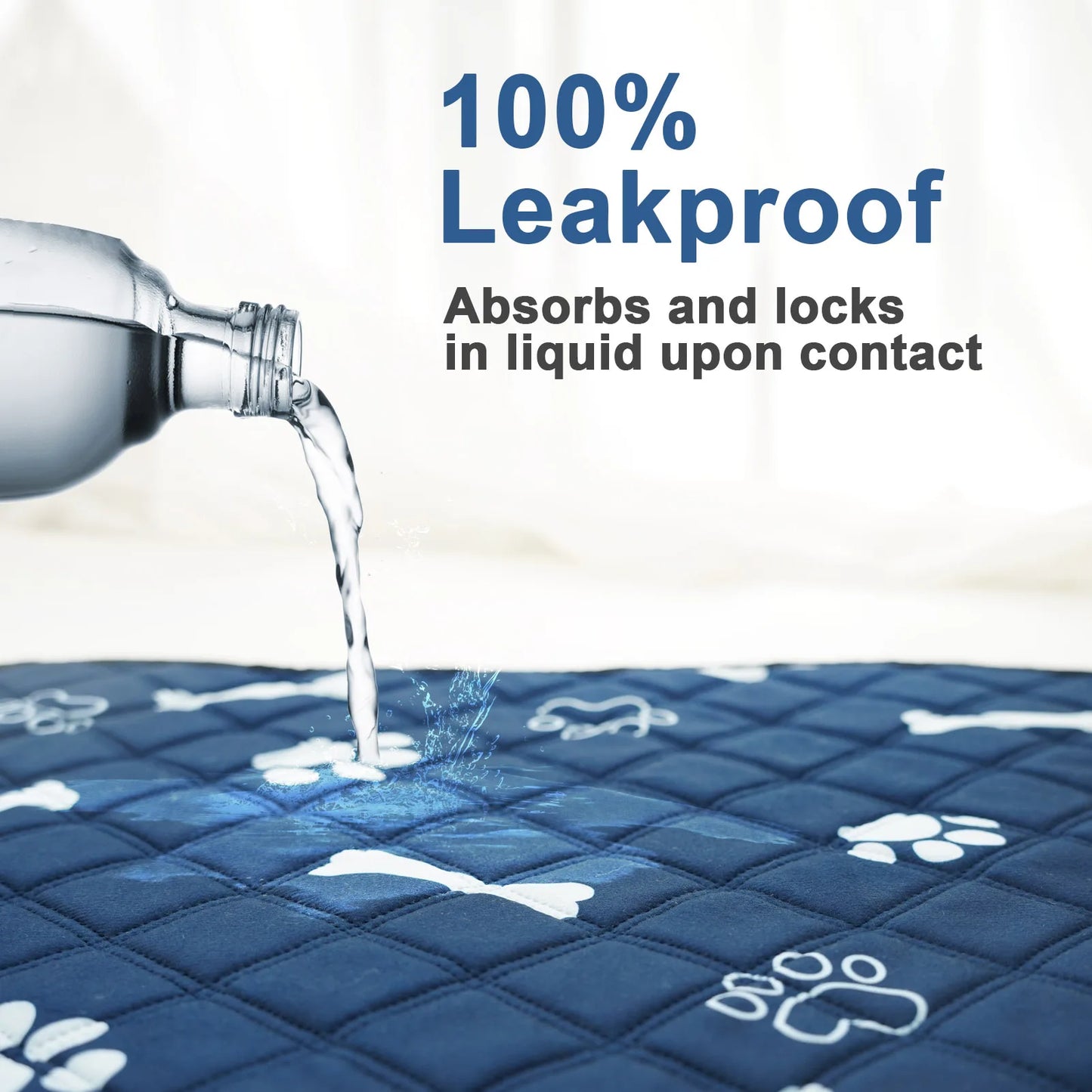 2pcs/4pcs Blue Print Washable Dog Urine Pad, Absorbent And Leakproof Puppy Urine Pad, Reusable Pet Training Pad, Waterproof