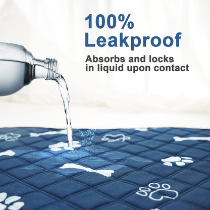 2pcs/4pcs Blue Print Washable Dog Urine Pad, Absorbent And Leakproof Puppy Urine Pad, Reusable Pet Training Pad, Waterproof