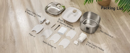 Wireless Cat Water Fountain Stainless Steel 135floz/4L Battery Operated Automatic Cordless Cat Water Dispenser Pet Fountain