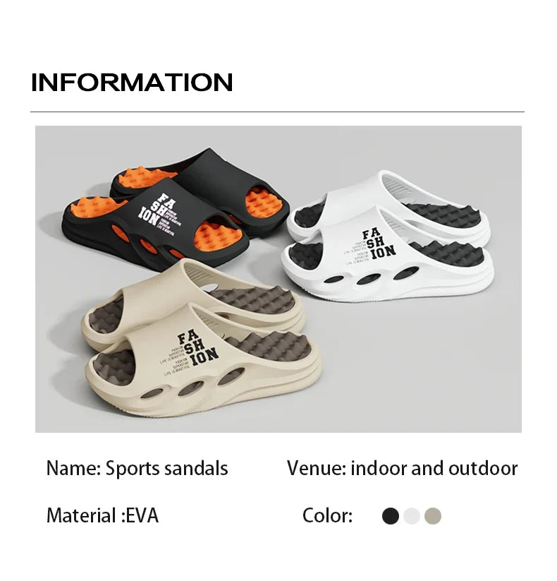 Men Fashion Massage Slippers Indoor/Outdoor Sandals Beach Flip Flop Thick Sole Male Slides Summer  Slippers