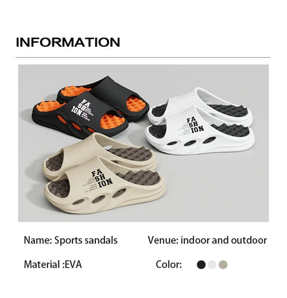 Men Fashion Massage Slippers Indoor/Outdoor Sandals Beach Flip Flop Thick Sole Male Slides Summer  Slippers