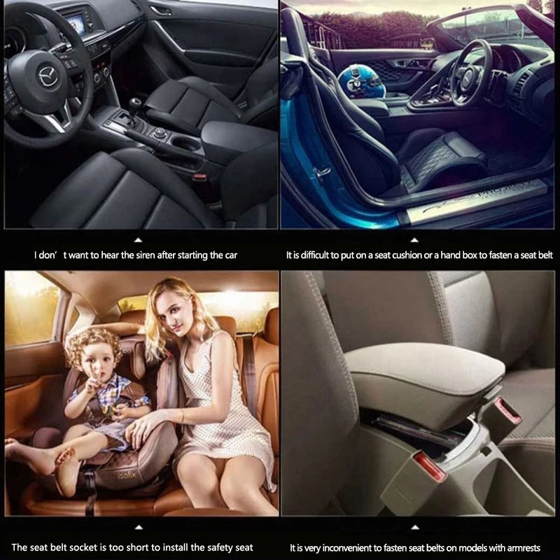 2pcs/set Car Safety Belt Buckle Extension Clip Safety Belt Buckle Thick Socket Plug Thick Insert Socket Extender Tool Accessory