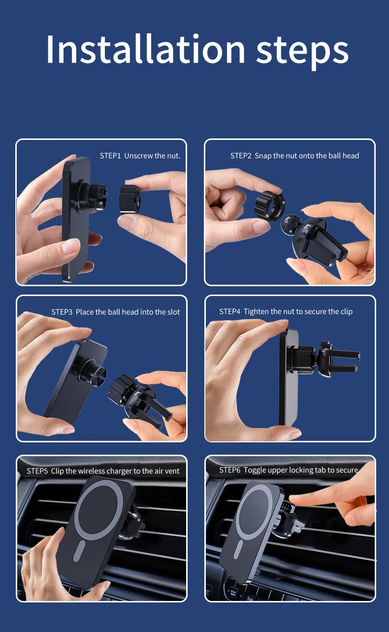 Carregador magnético sem fio para iPhone, 30W, 15, 14, 13, 12 Pro Max, Mini, Macsafe, Suporte para telefone, Stand Mount, Estação de carregamento rápido