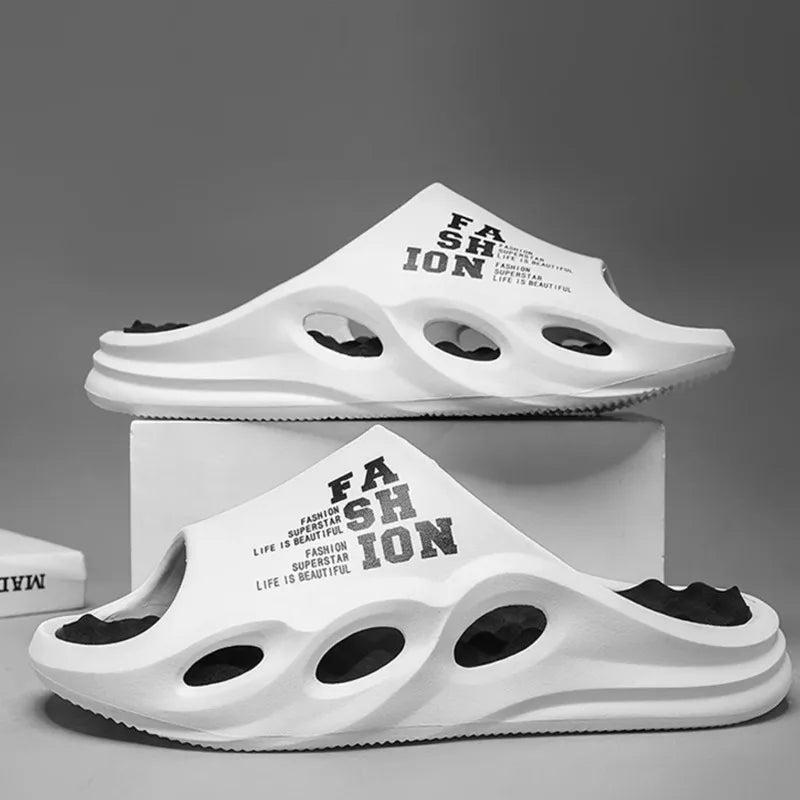 Men Fashion Massage Slippers Indoor/Outdoor Sandals Beach Flip Flop Thick Sole Male Slides Summer  Slippers