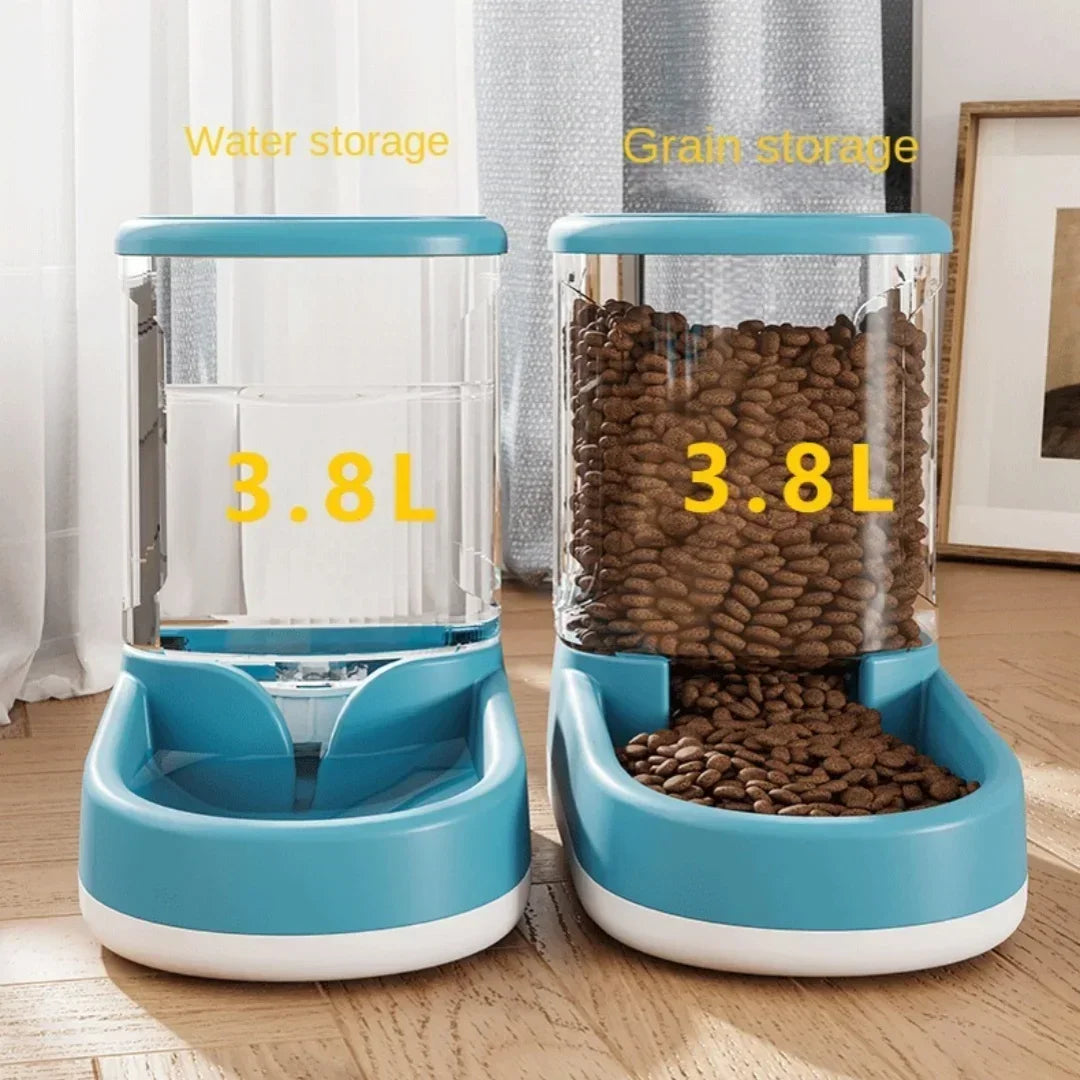 Automatic Pet Water & Food Dispenser - Gravity Flow Feeder for Cats & Dogs