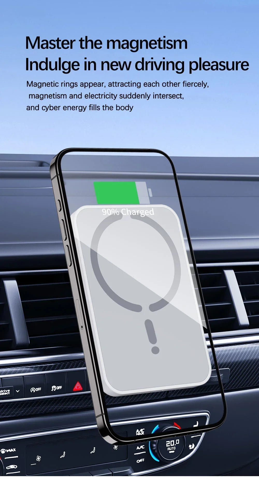 30w magnético sem fio carregador de carro clipe ventilação ar suporte do telefone para magsafe iphone 16 15 14 13 12 pro max suporte carregamento rápido do carro