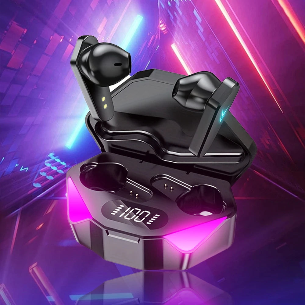 Greatwall fones de ouvido sem fio bluetooth com display led bateria e caso carregador alta fidelidade qualidade som música jogo esportes headphon