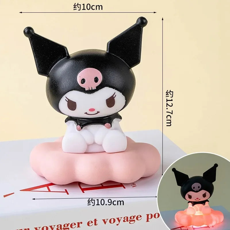 Luz noturna Sanrio; desenho animado com padrão de nuvem esmaltada; cachorro cooloru; cachorro osage; candeeiro de mesa pequeno; decoração de iluminação; festa