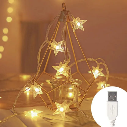 Led estrela luzes de fadas ao ar livre luzes corrente guirlanda lâmpada luzes da corda festa casa casamento terraço jardim decoração natal