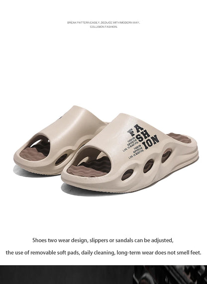 Men Fashion Massage Slippers Indoor/Outdoor Sandals Beach Flip Flop Thick Sole Male Slides Summer  Slippers