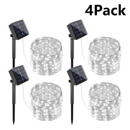 7m/12m/22/32m solar led luz de fadas ao ar livre festão led à prova dwaterproof água guirlanda luzes da corda festa natal jardim lâmpada solar decoração