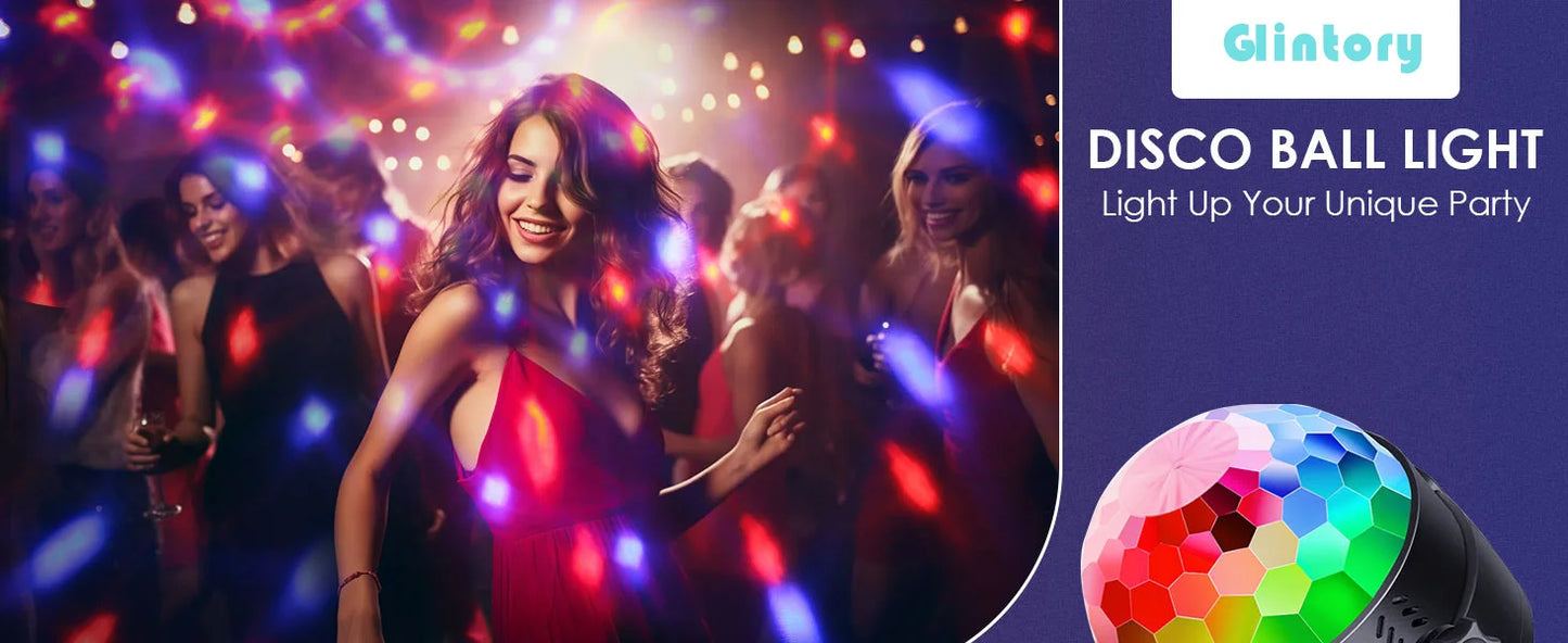 Luz de bola de discoteca led ativada por som rgb com controle remoto rotativa lâmpada de palco dj para casa carro festa clube decoração de natal