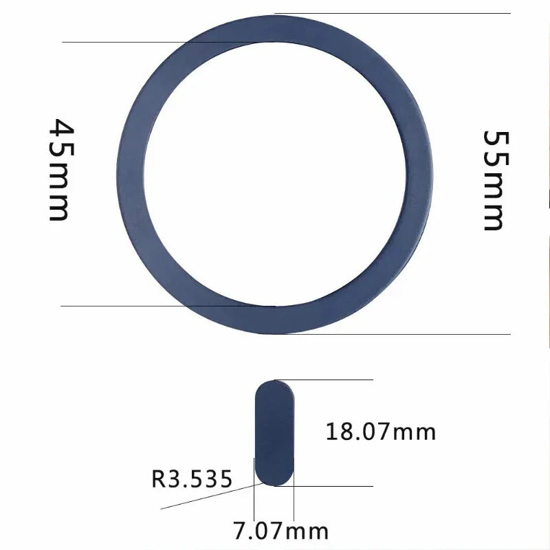 Anel de placa magnética Magsafe, Etiqueta universal do metal, Carregador sem fio, Folha para suporte do carro do ímã, Suporte